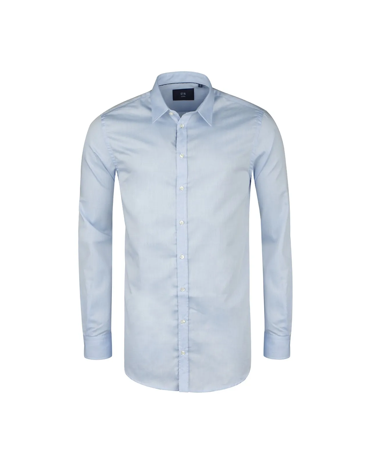 1214 Chemise cintrée manches extra-longues 72 cm en coton bleue - Size-factory