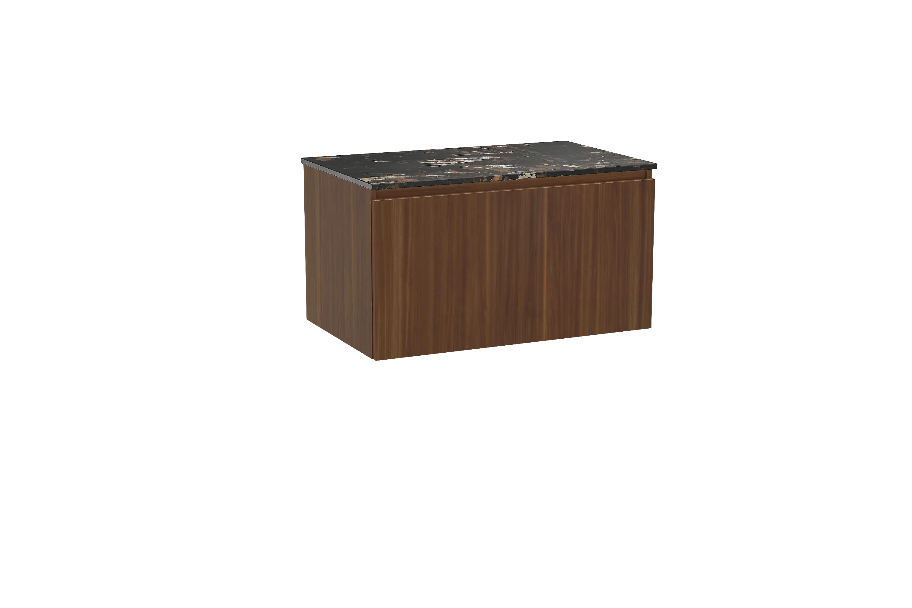 Balmani Sfera meuble salle de bains suspendu 90 x 55 cm noyer américain avec Stretto tablette simple en marbre portoro gold