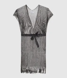 BELIZA Partager  Robe de Plage Maille Noir Lurex  