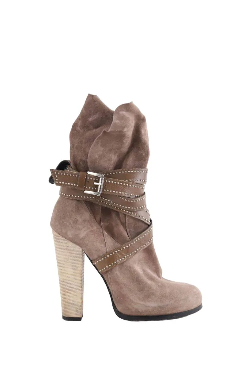 Bottes en daim Barbara Bui marron. Matière principale daim. Taille 37.