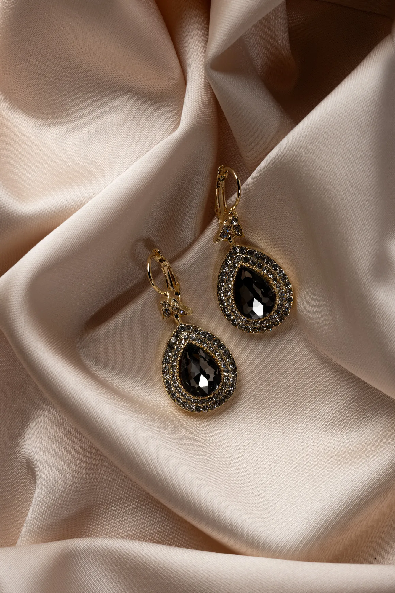 Boucle D'Oreille Anthracite-Or UK527