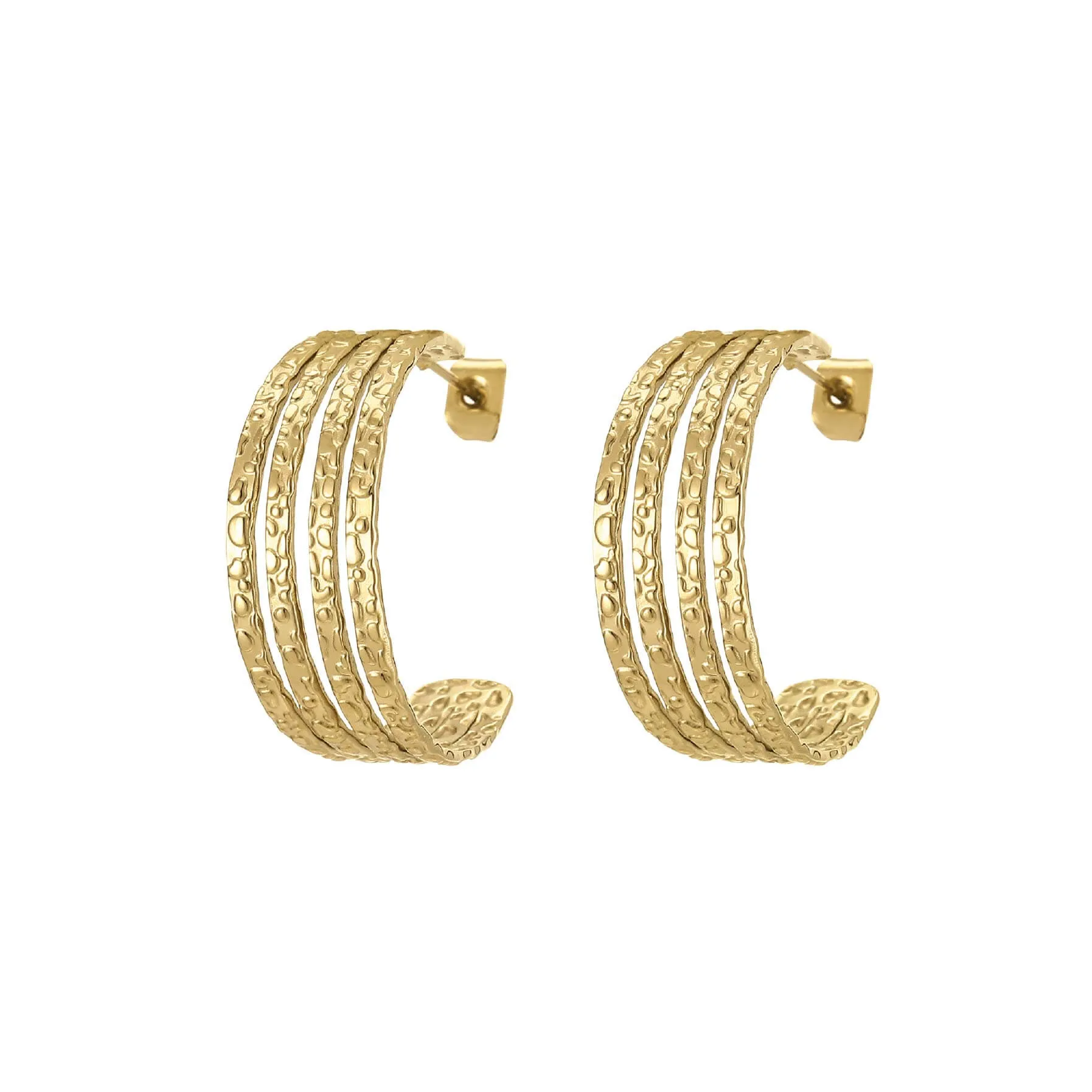 Boucles Zéfir acier doré or
