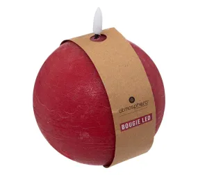 Bougie Boule à LED "molia" 12cm Rouge