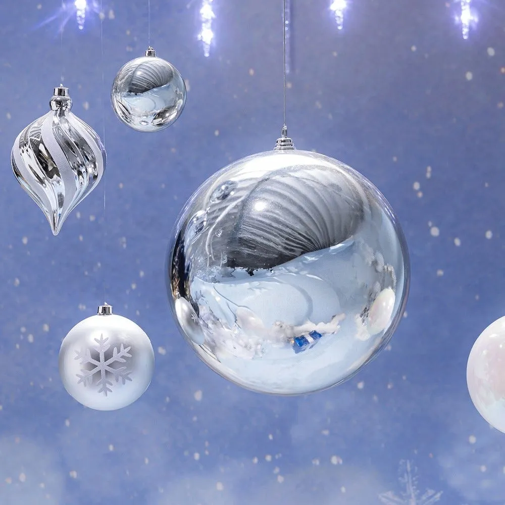 Boule en plastique argent brillant Ø25cm
