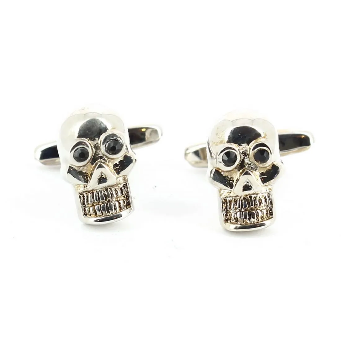 Boutons de manchette tête de mort yeux noir