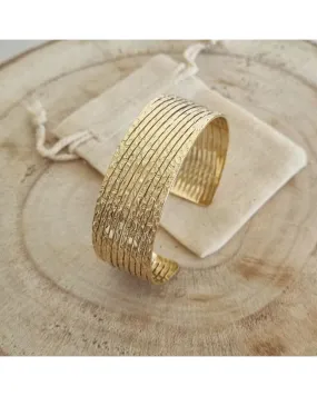 Bracelet manchette acier texturé | Bohm Paris | Zosha Collection