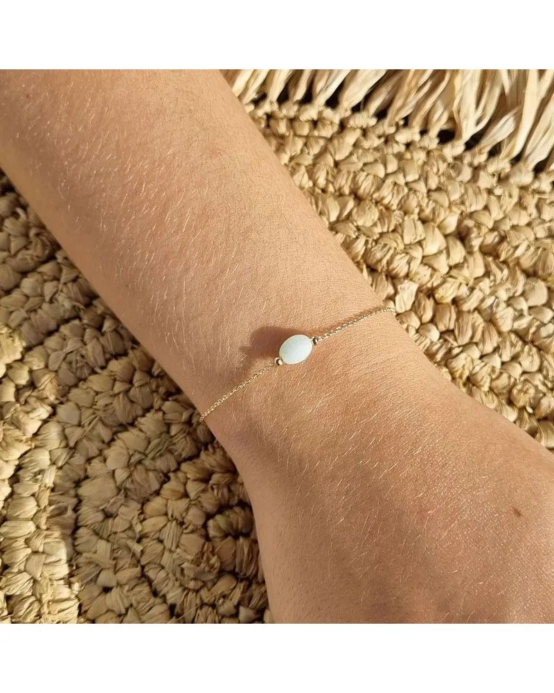 Bracelet Or pierre Amazonite | Plaqué Or by Zosha