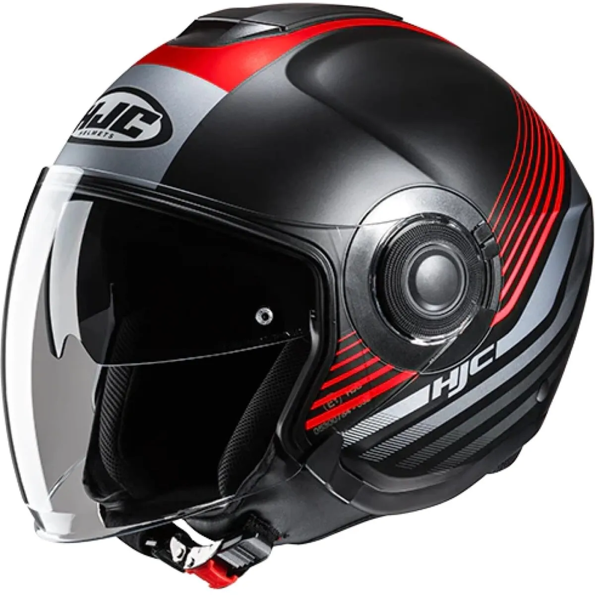 Casque HJC I40N Dova MC1SF Noir Rouge - Casque Jet
