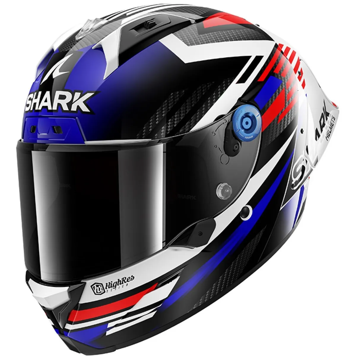 Casque Shark Aeron GP Fim Racing Firstlap Noir Blanc Bleu Rouge Brillant - Casque Intégral