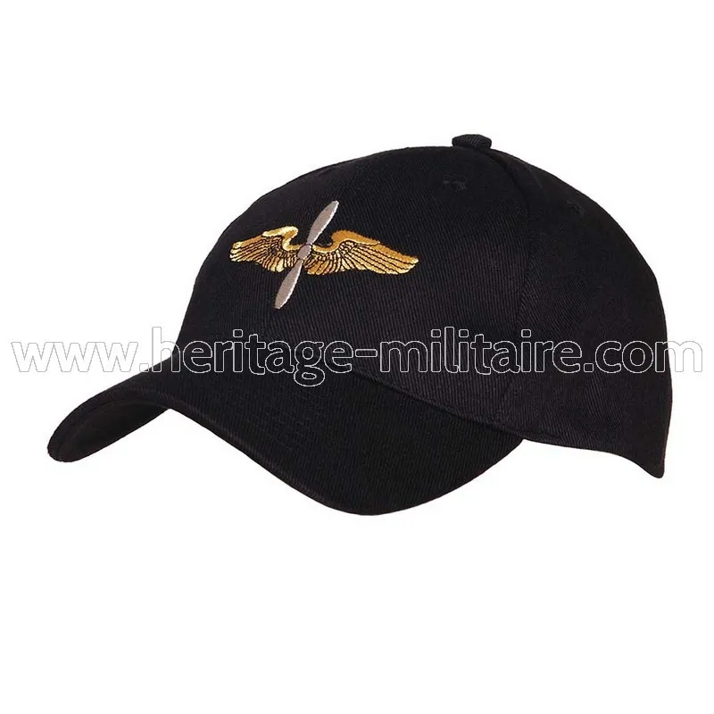 Casquette baseball aviation française noir