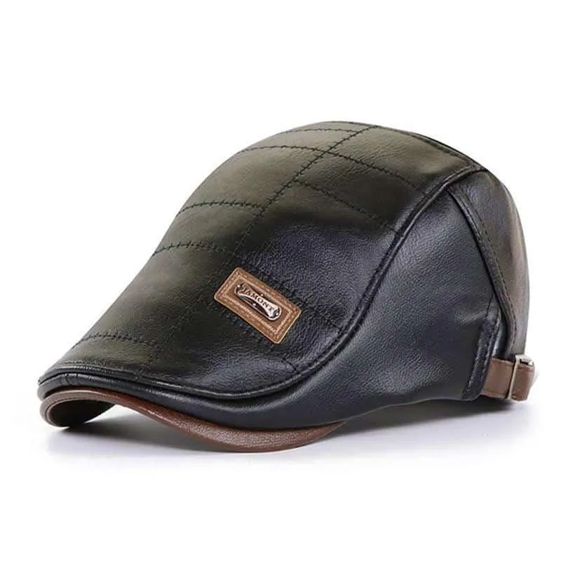 Casquette plate homme Vintage en cuir • Vintage Univers