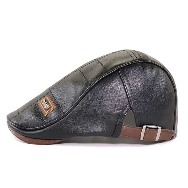 Casquette plate homme Vintage en cuir • Vintage Univers
