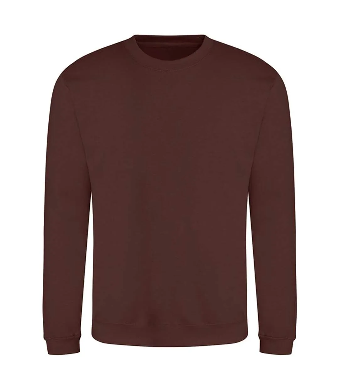 Chandail uni à col rond adulte marron chocolat Awdis