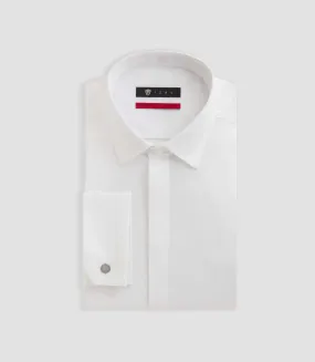 Chemise en satin stretch blanche Sastretchmixte