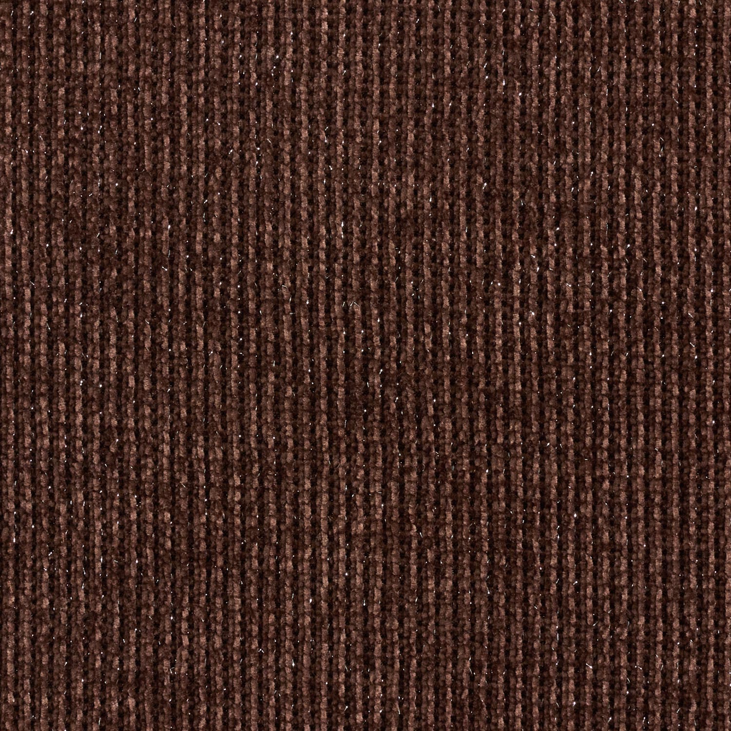 Chenille à paillettes – marron foncé/argent métallisé