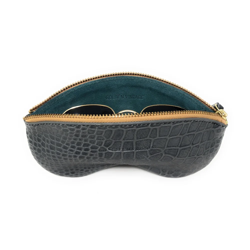 Etuis à lunettes en cuir mat, métallisé ou crocodile