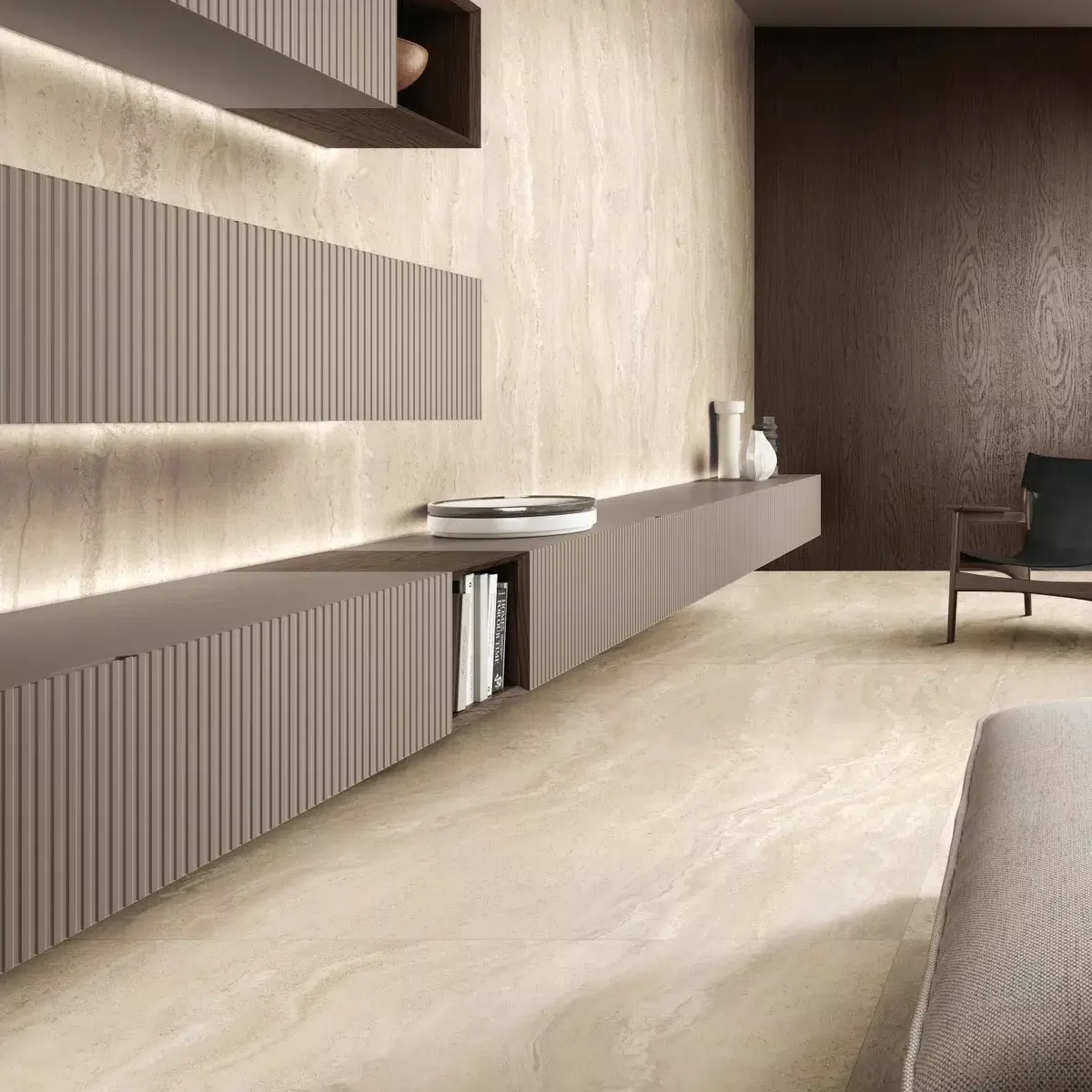 Florim Authentic Luxe Gold Travertine Grip 60x120 cm 781019 | Carrelage d’extérieur imitation marbre