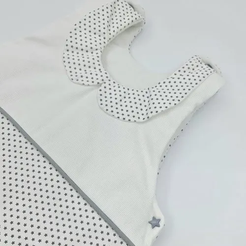 Gigoteuse 0-6 mois bébé mixte artisanale française en coton fleuri oeko tex avec son col claudine