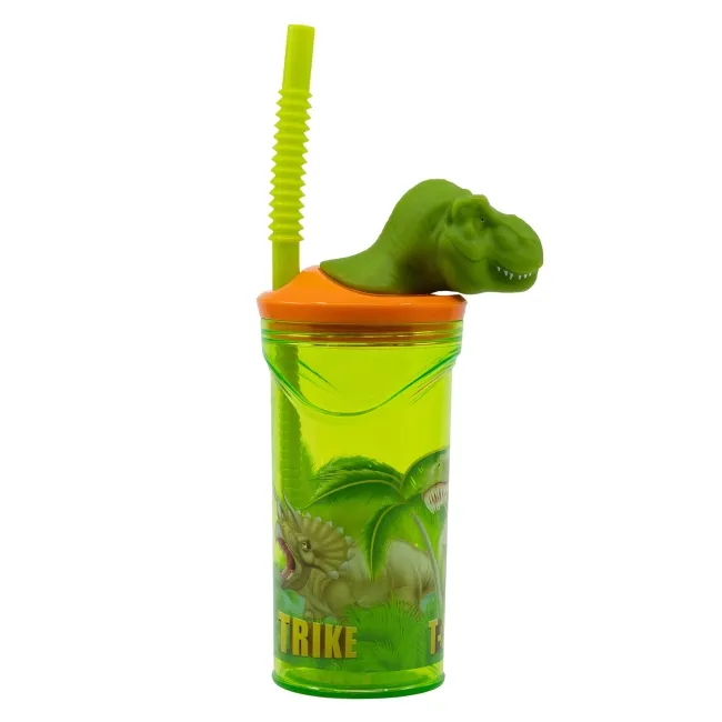Gourde 3D Dino avec paille REX