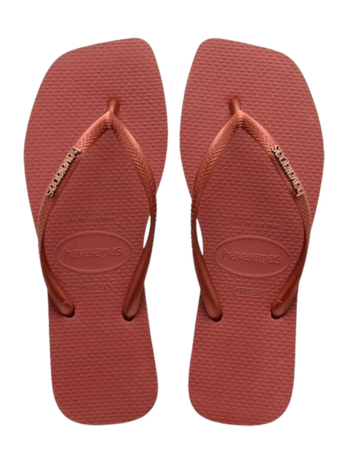 HAVAIANAS Tongs Femme Hav. logo carré métallisé 4148257.5416 Rouge