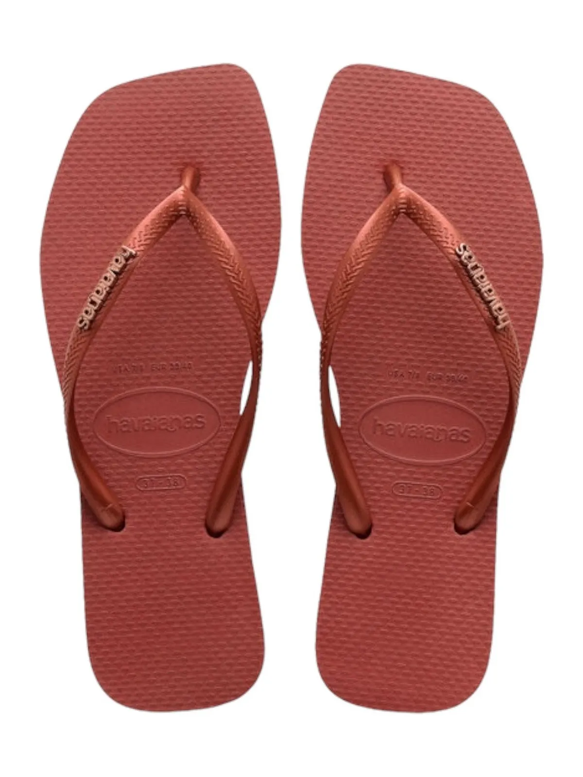 HAVAIANAS Tongs Femme Hav. logo carré métallisé 4148257.5416 Rouge