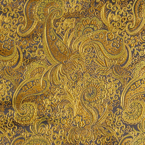 Jacquard d’habillement métallisé Paisley – or/noir