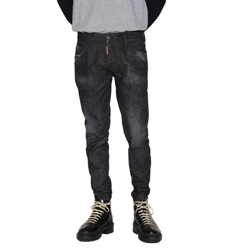 jean denim coton stretch noir délavé