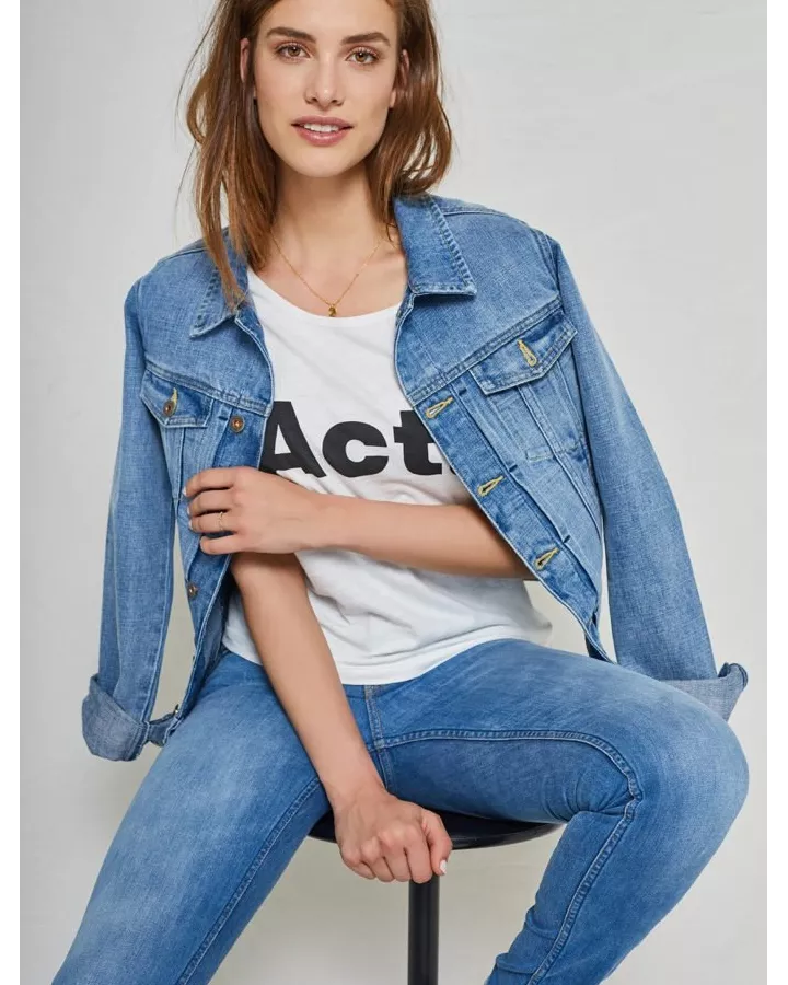 KUYICHI - Veste en Jean cintrée intemporelle en Coton Bio