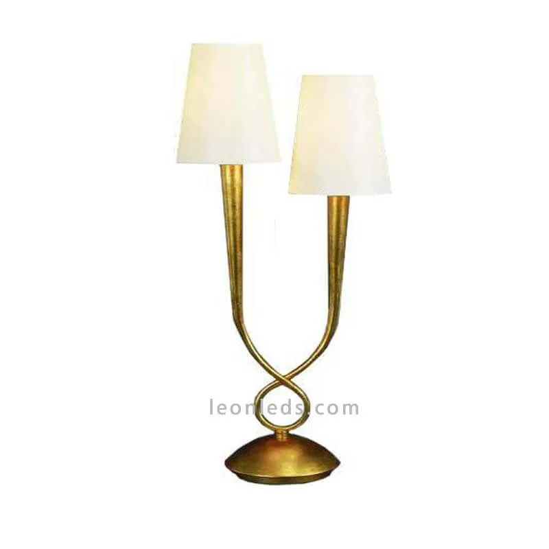 Lampe de chevet dorée Paola 356 Gold | LeonLeds.com