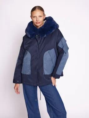 MARILOU | Parka bleue à capuche