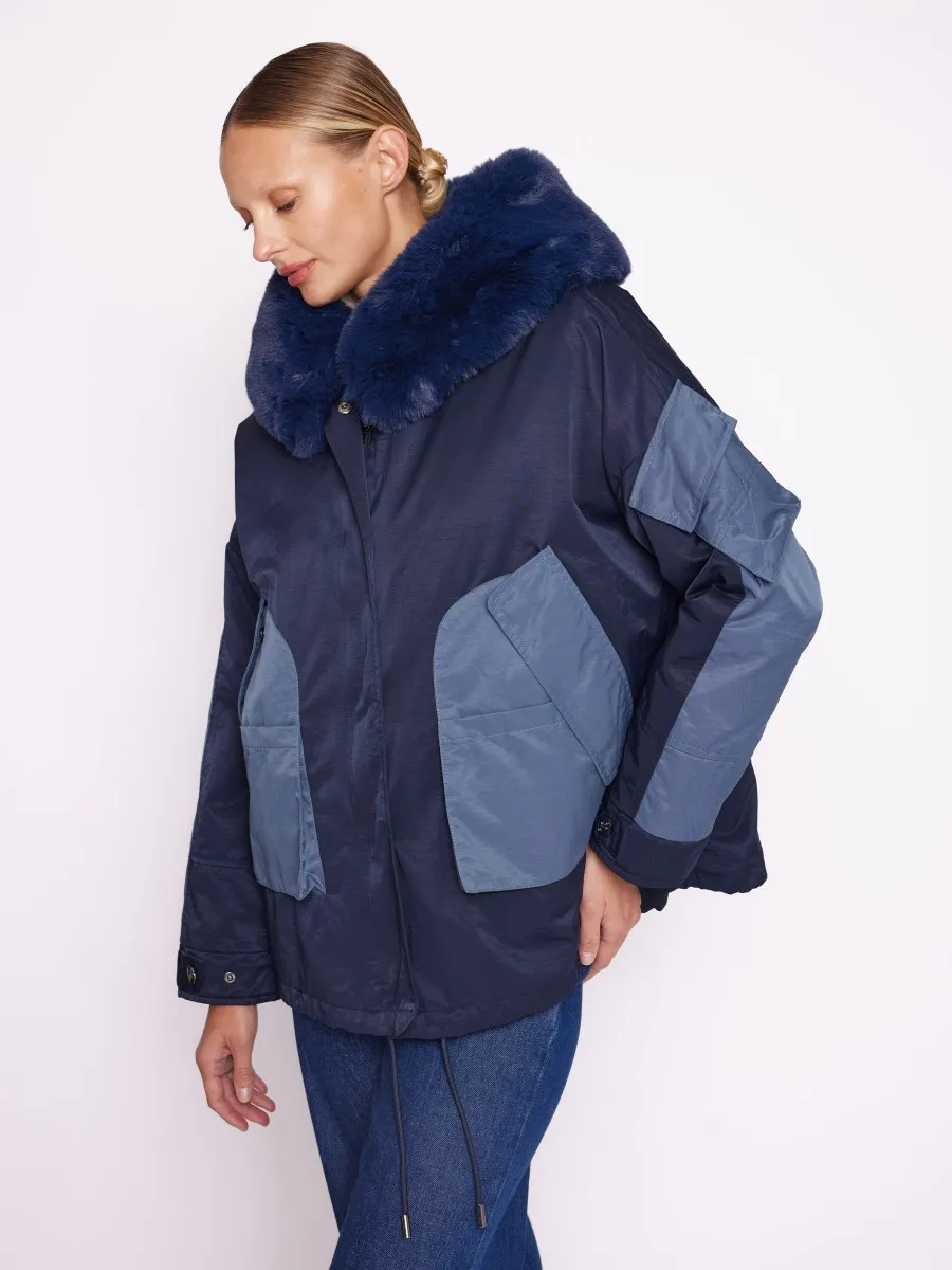 MARILOU | Parka bleue à capuche