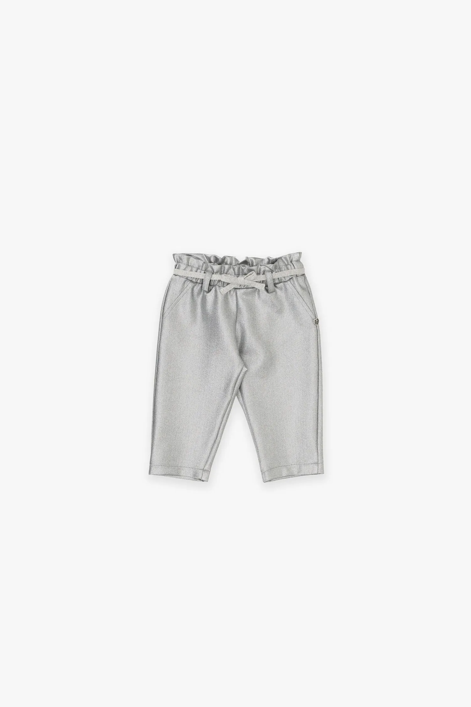 Pantalon bébé à effet métallisé et taille élastique