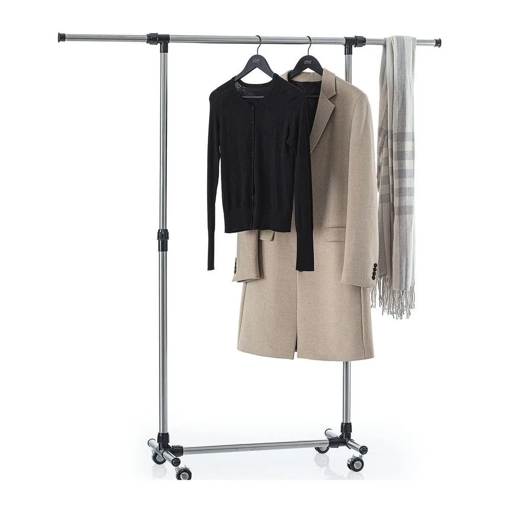 Penderie portant à vêtements en inox extensible en h et l h163cm