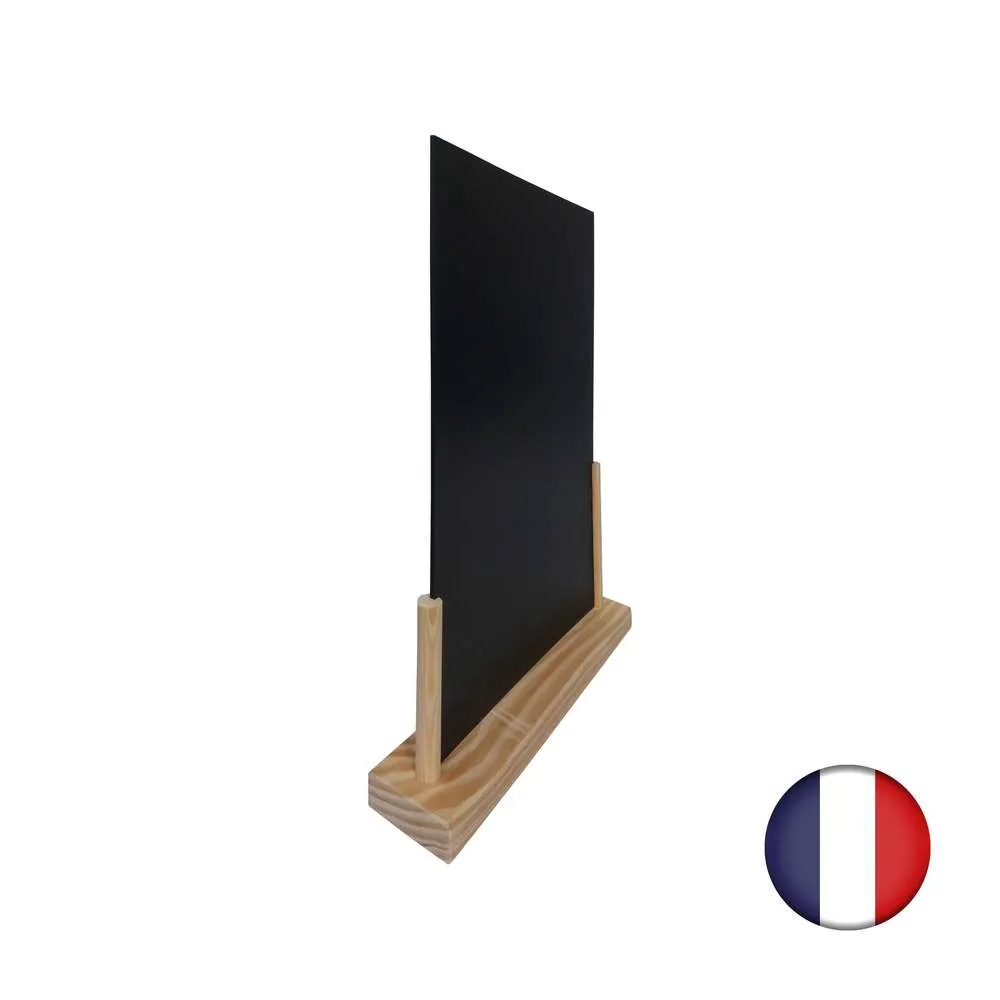 Porte menu de table en bois brut avec ardoise format A3 - Fabrication française
