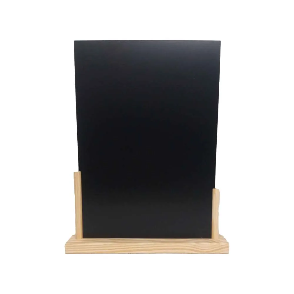 Porte menu de table en bois brut avec ardoise format A3 - Fabrication française