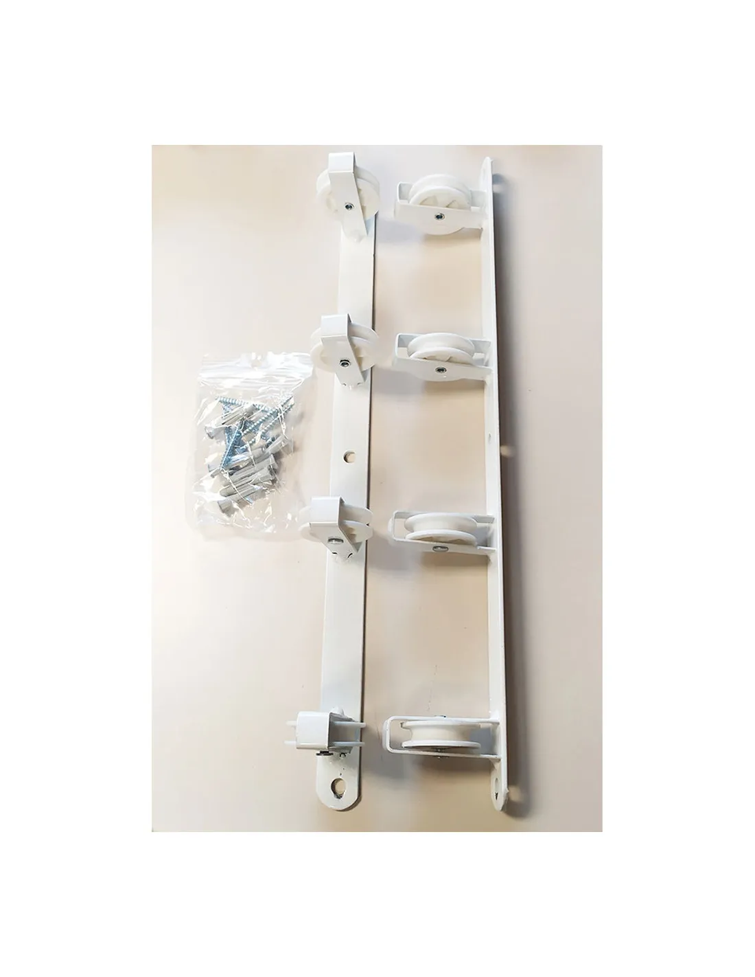 Porte-Vêtements Mural Basic Avec 4 Poulies Blanc 47x5x5cm. - 77391