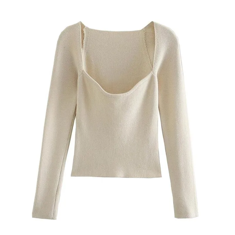 Pull vintage femme tricoté décolleté coeur • Vintage Univers