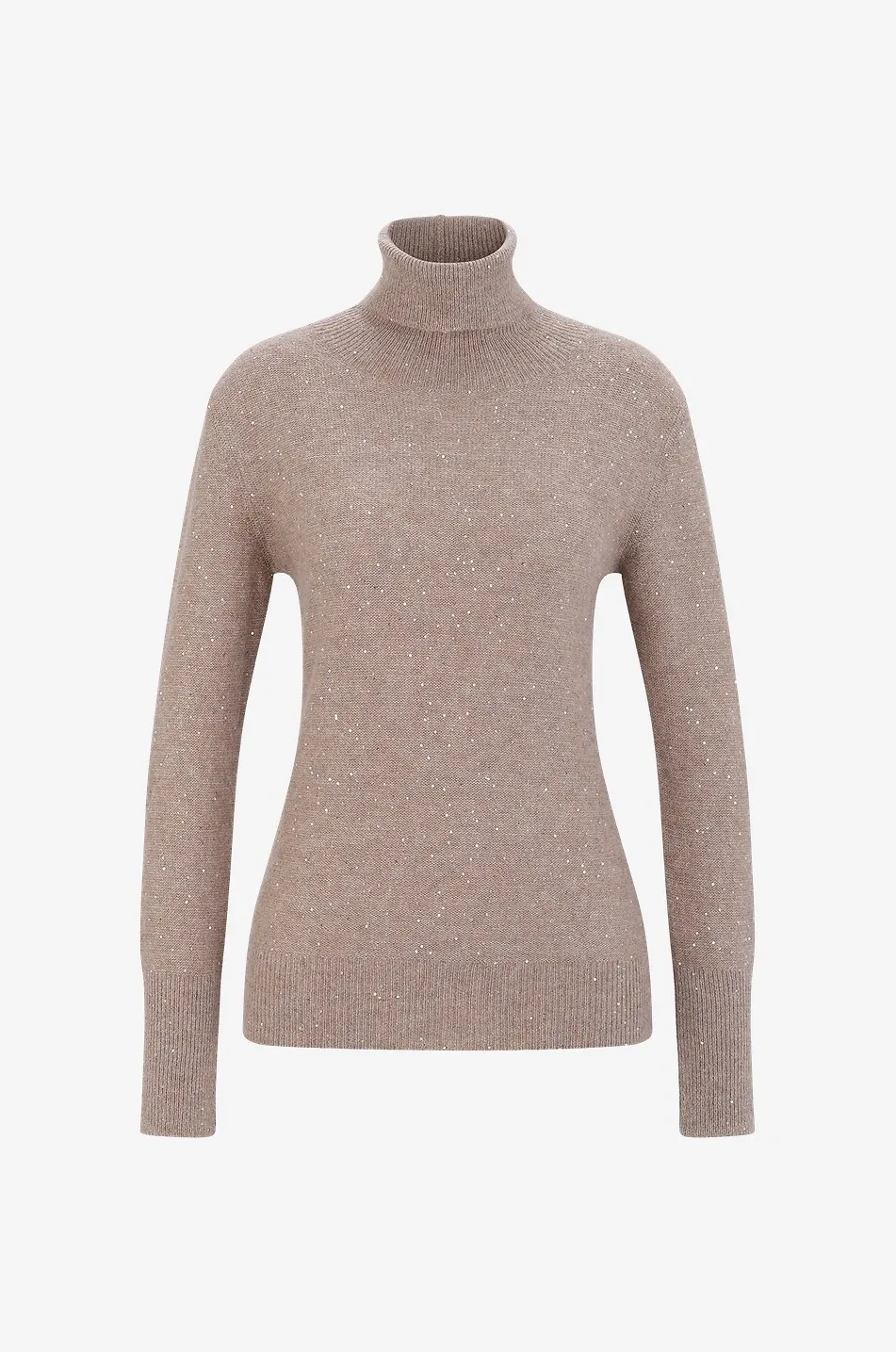 Pull à col roulé ajusté embelli de sequins