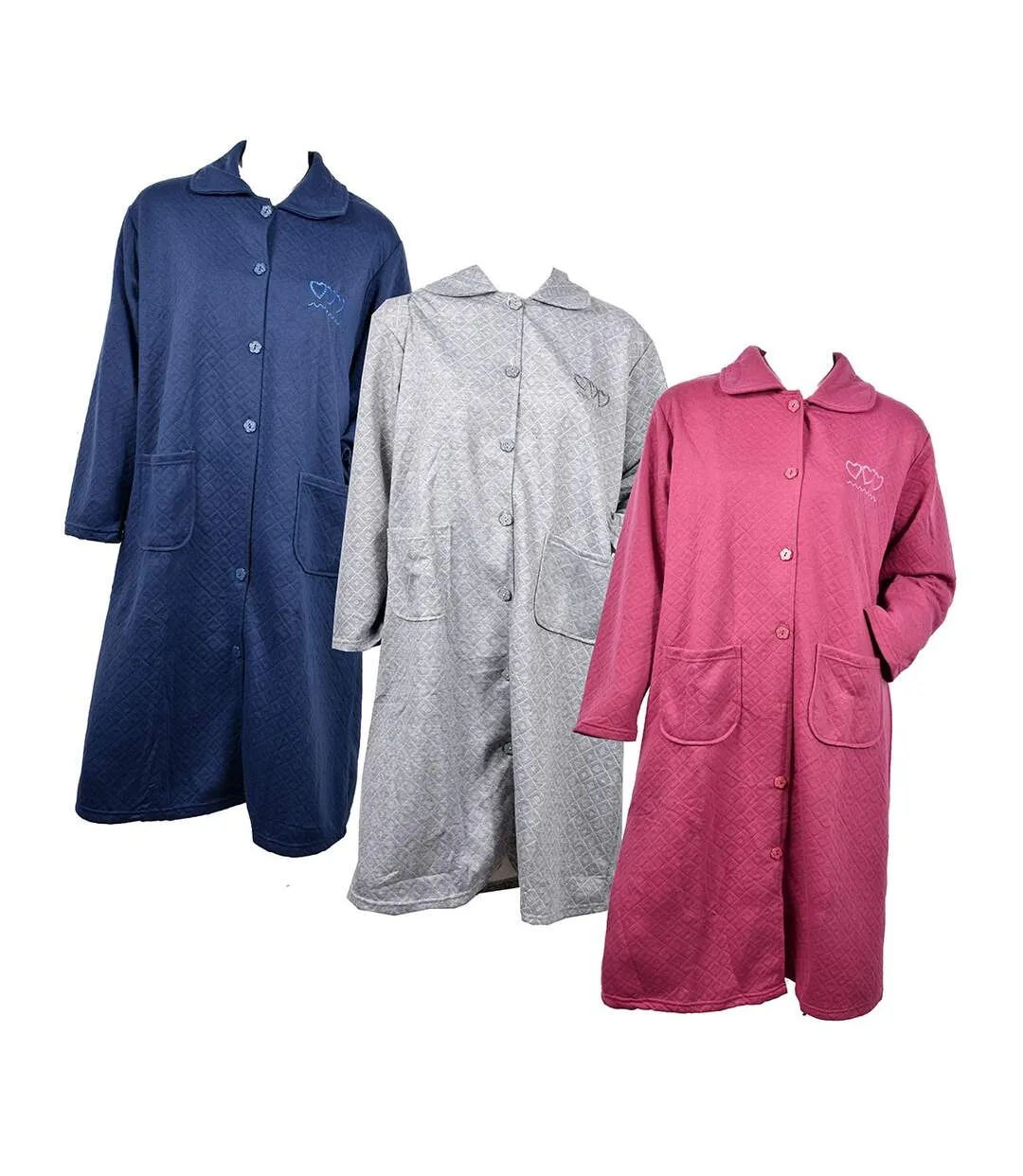 Robe de Chambre femme Matelassée 1008 Robe de Chambre Rose