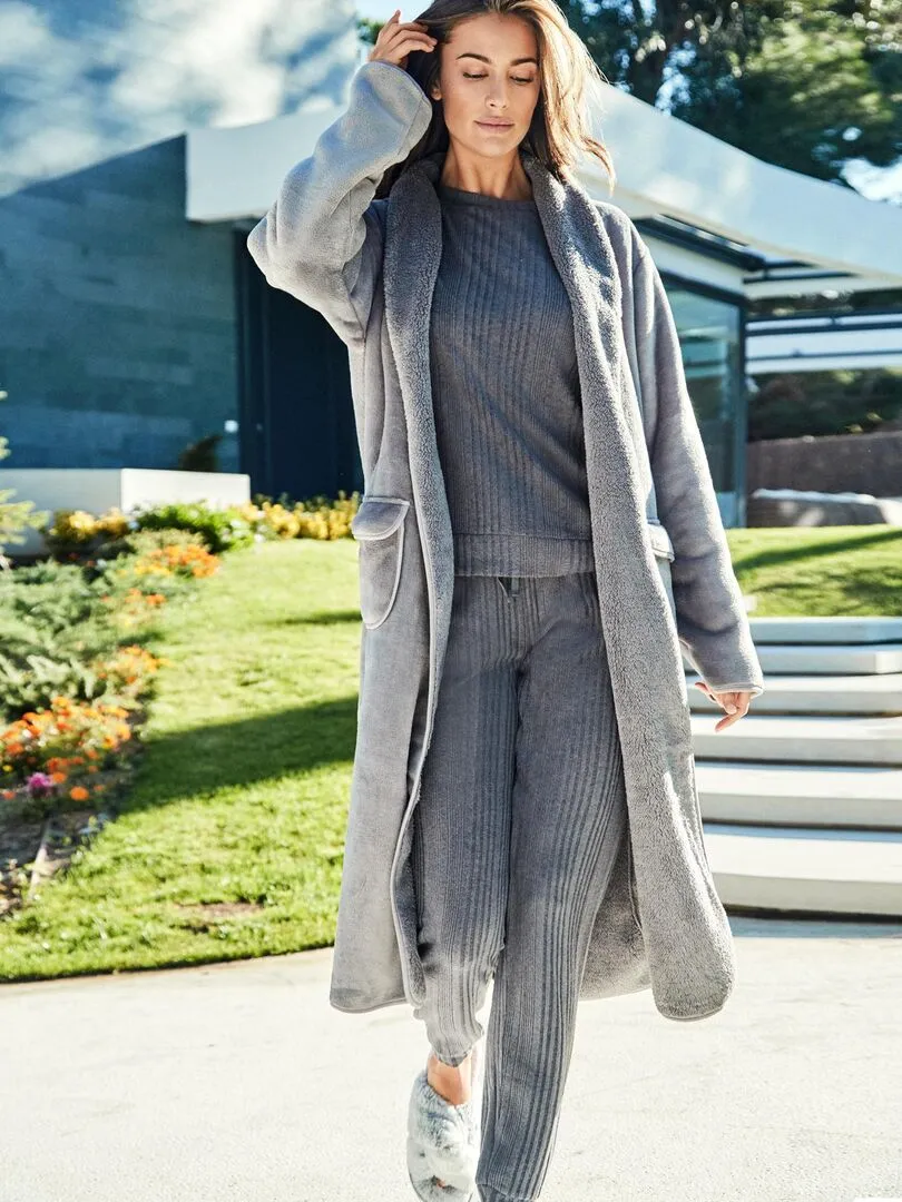 Robe de chambre mi-longue Supersoft - Gris