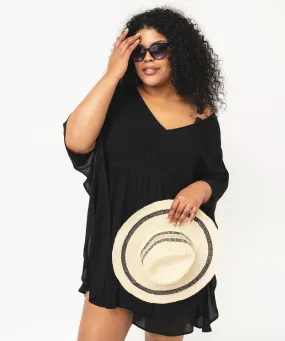 robe de plage avec dos dentelle femme grande taille noir vetements de plage