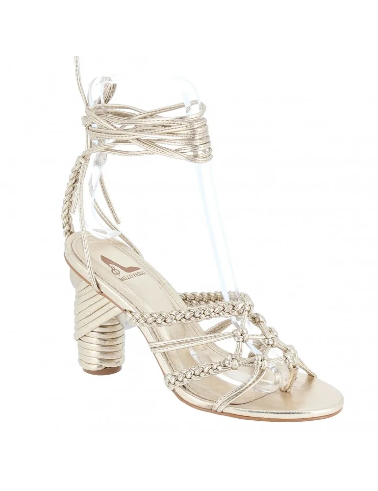 sandales à talons fantaisie pu métallisé doré 10 cm