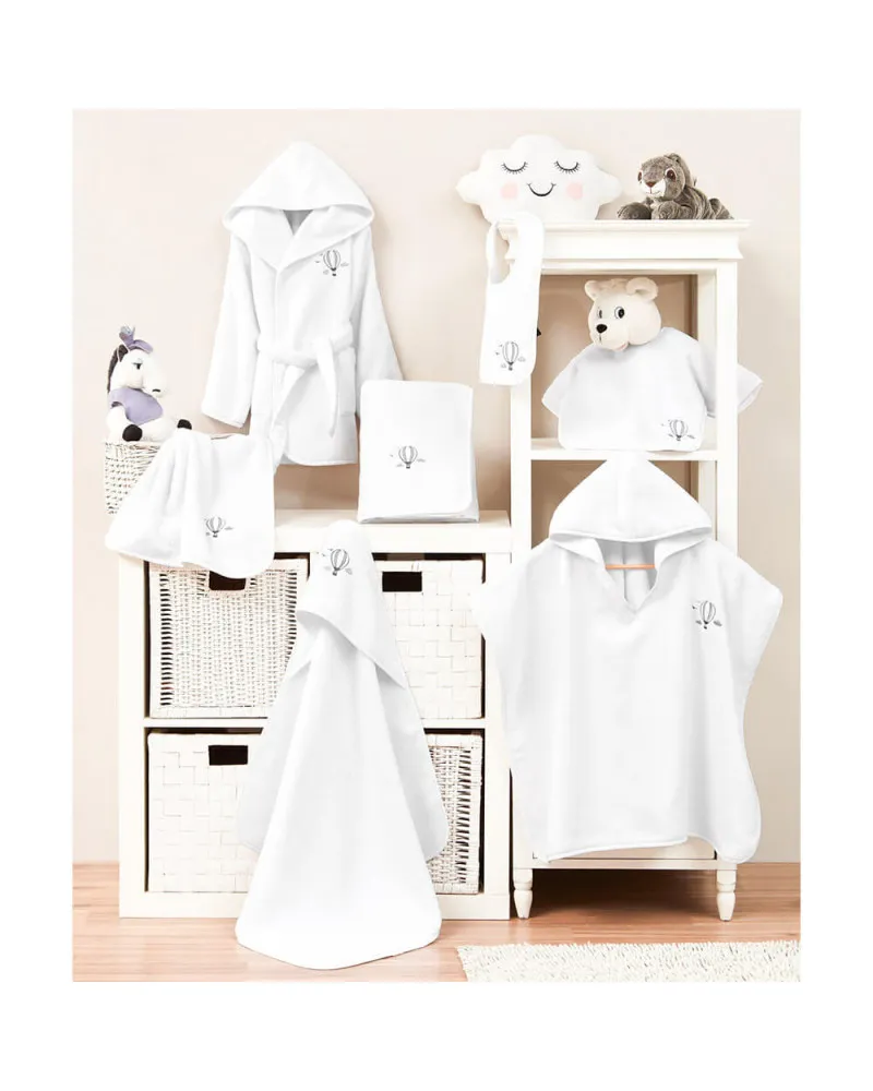 Serviette blanche Baby Soft Ballon personnalisée