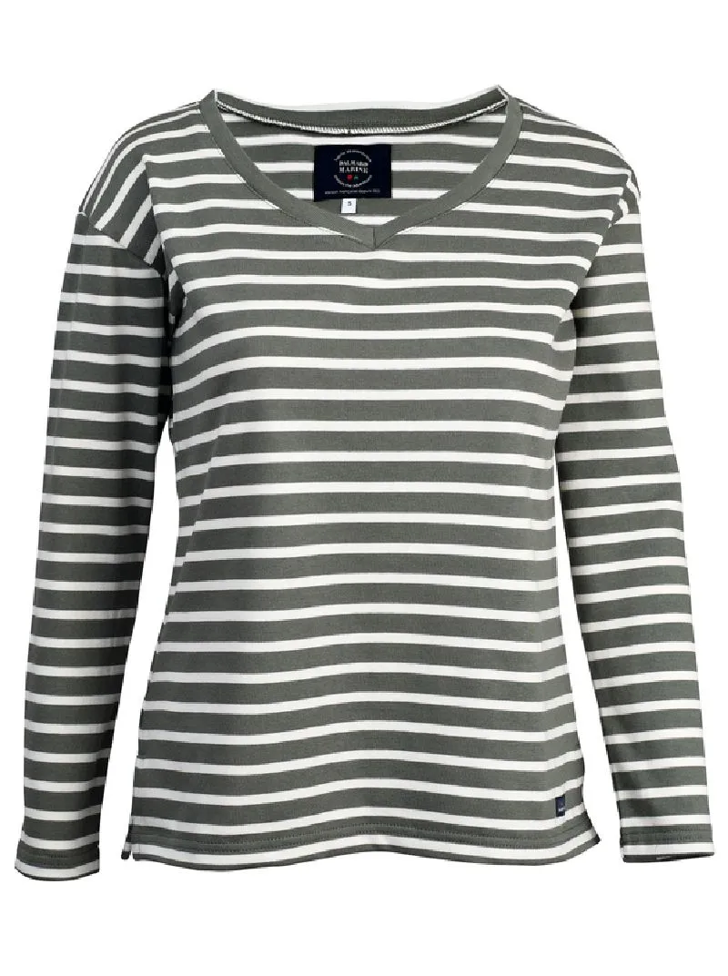 ST-BRIEUC marinière femme cintrée col V Couleur Marine/Ecru Taille XS