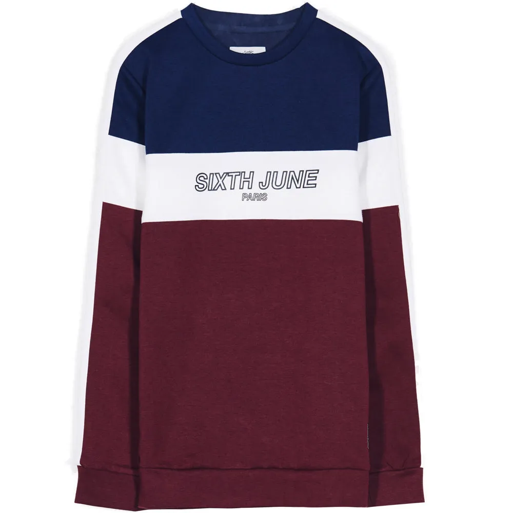Sweat tricolore logo rouge bleu blanc