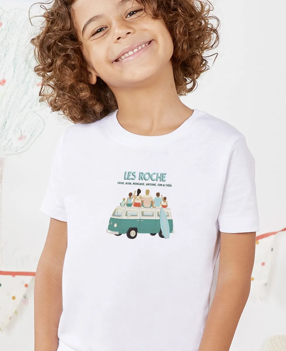 T-Shirt enfant Famille en van personnalisée