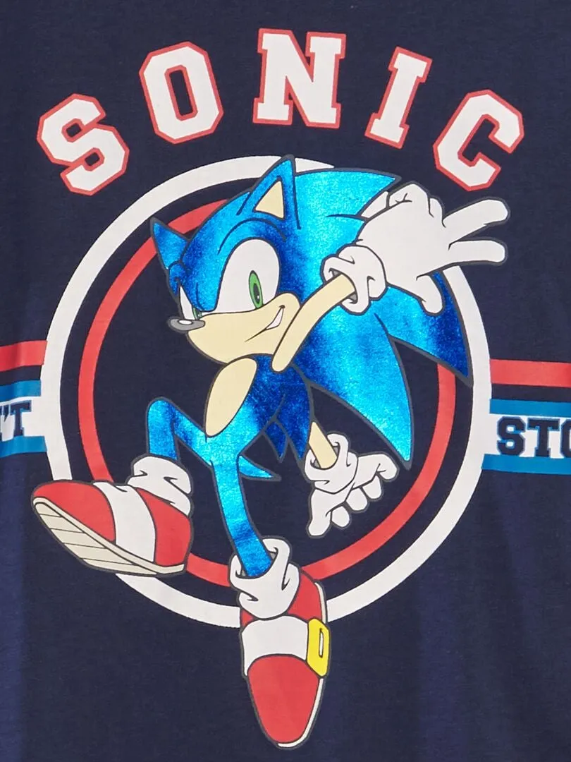 T-shirt imprimé métallisé 'Sonic' - Bleu
