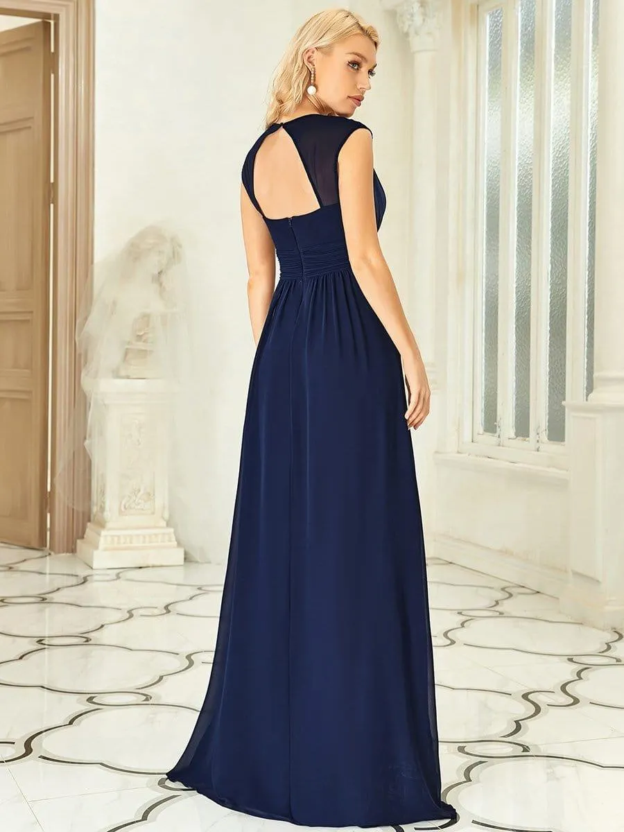 Taille personnalisée Robe longue de demoiselle d'honneur froncée