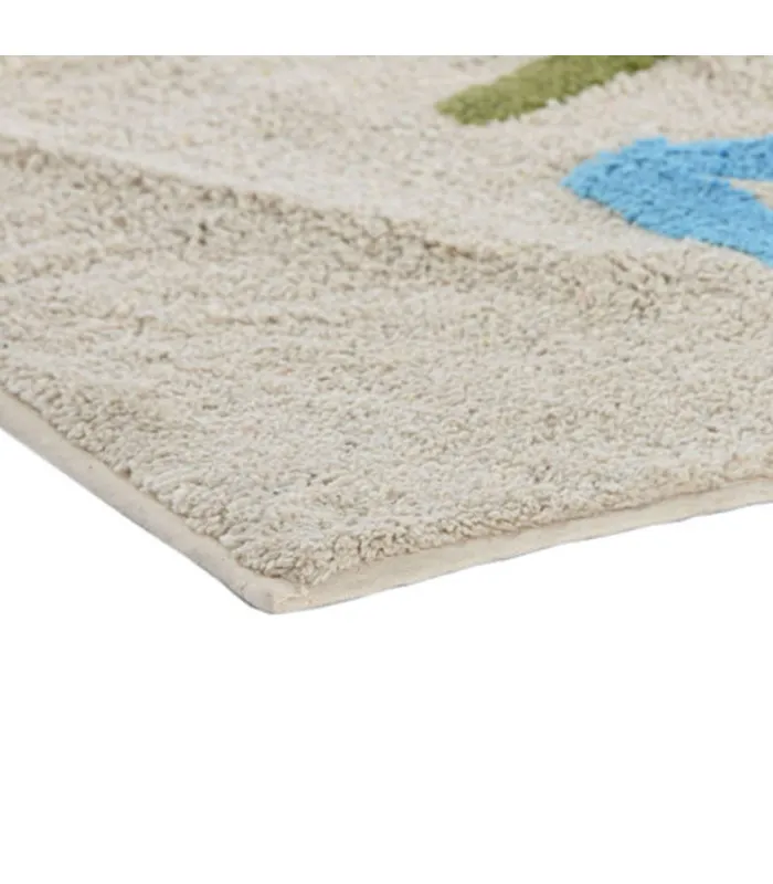 Tapis chambre enfant alphabet multicolore en coton 100x150x1.5cm