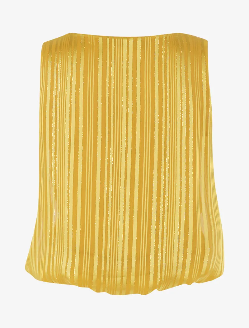 Top boule rayé et irisé - jaune